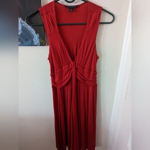 Red draped formal dress